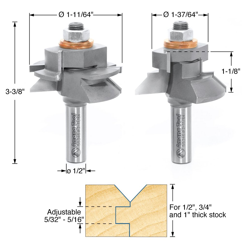 Amazon.co.jp: Amana Tool - (55346) 超硬チップ付き調節可能なVパネル